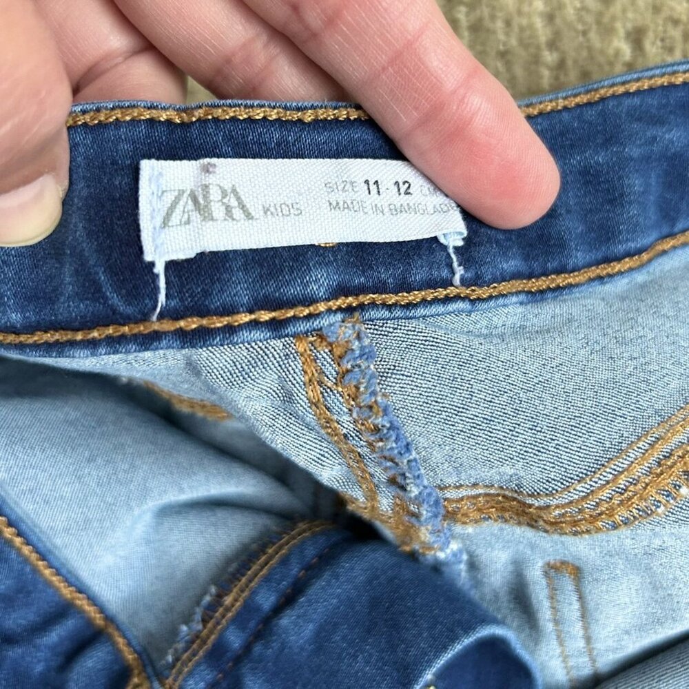 Zara Kids Stretchy High Waist Denim Skinny Fit Jean Girls Size 11/12 Y - Picture 4 of 4